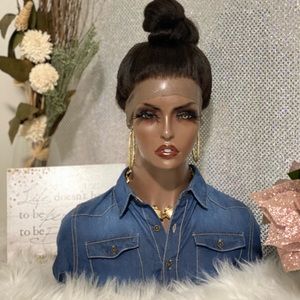 🌹New 20” Ashanti Kinky Straight 💯 Brazilian Human Hair 360 Frontal Wig 🌹